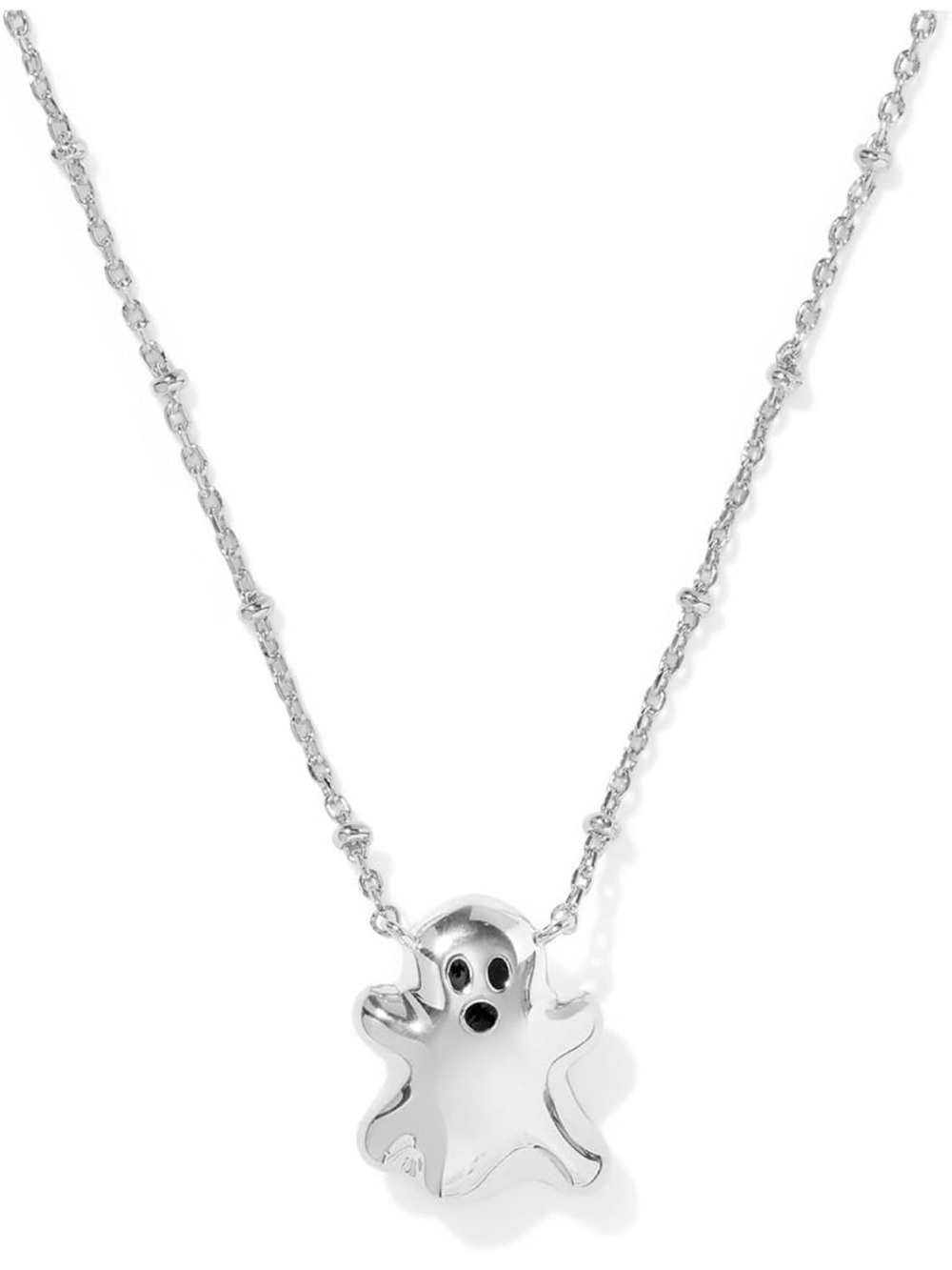 NWT Kendra Scott Silver Ghost Short Pendant Necklace - Picture 2 of 7